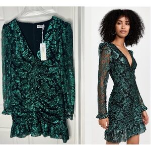 NWT Rebecca Vallance Pixie Mini Dress Green Cocktail Party US 12